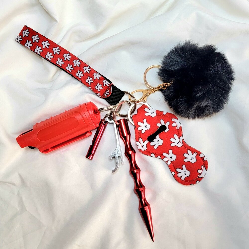 7 Piece Mickey Mouse Safety Keychain Set, Window Breaker, Whistle + More
